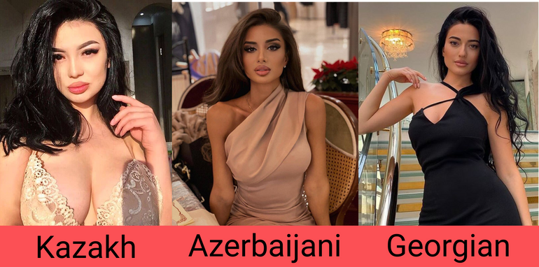 Kazakh, Georgian and Azerbaijani women